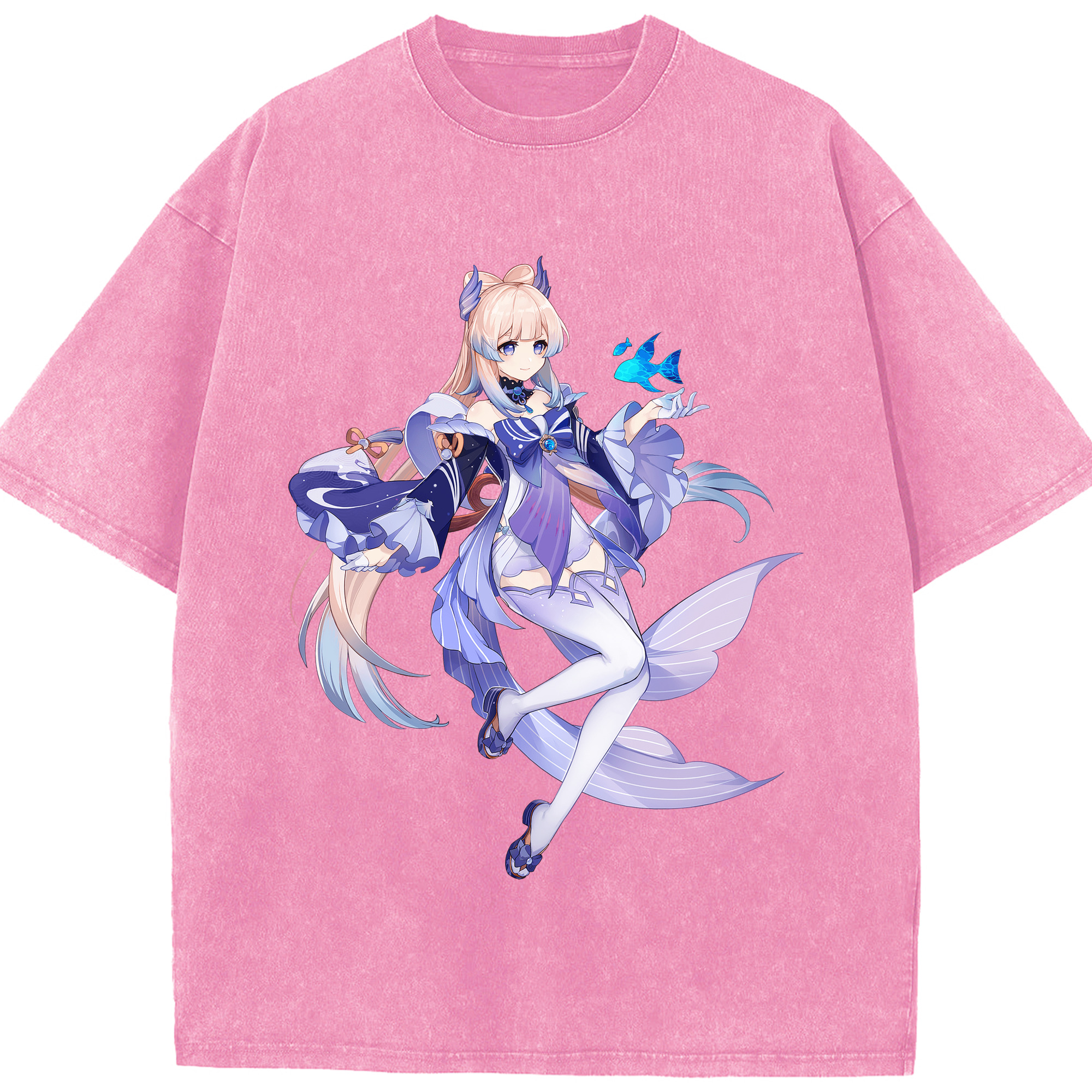 げんし神 珊瑚宮心海 サンゴノミヤ・ココミ genshin Sangonomiya Kokomi 綿100% ヴィンテージ風 半袖Tシャツ（フロントプリント）